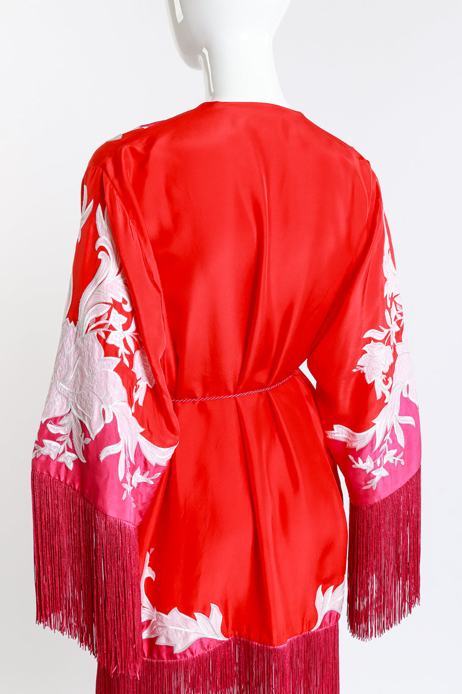 Ungaro Embroidered Floral Fringe Jacket back on mannequin closeup @recess la
