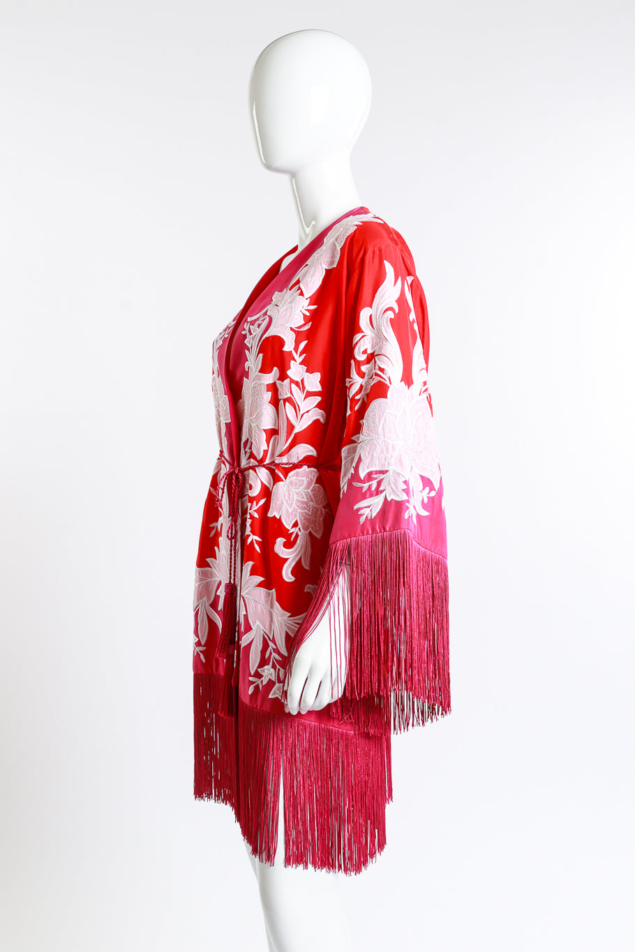 Ungaro Embroidered Floral Fringe Jacket side on mannequin @recess la